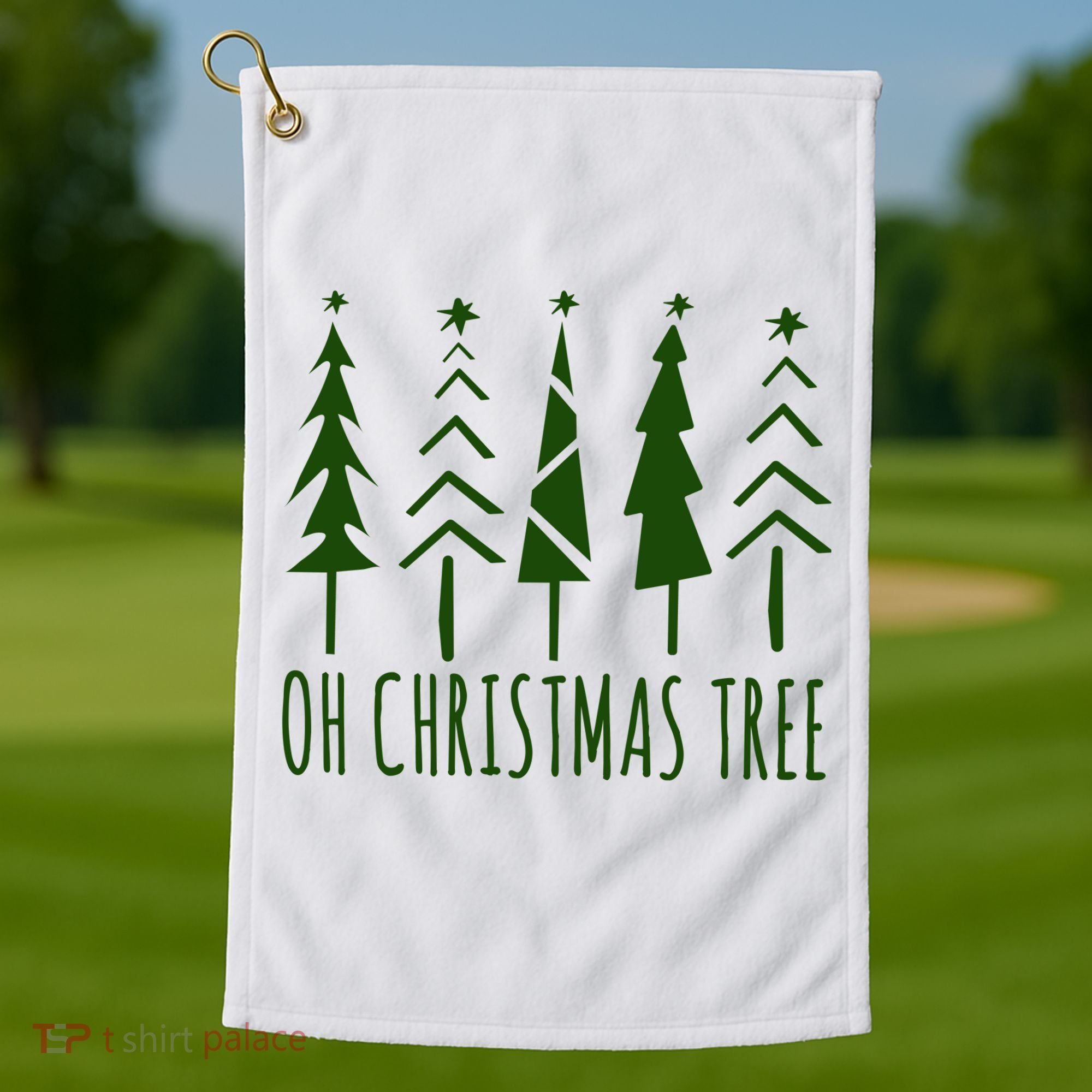 Oh Christmas Tree Festive Holiday Golf Towel
