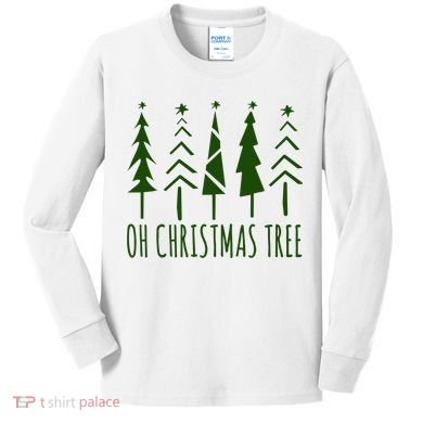 Oh Christmas Tree Festive Holiday Kids Long Sleeve Shirt