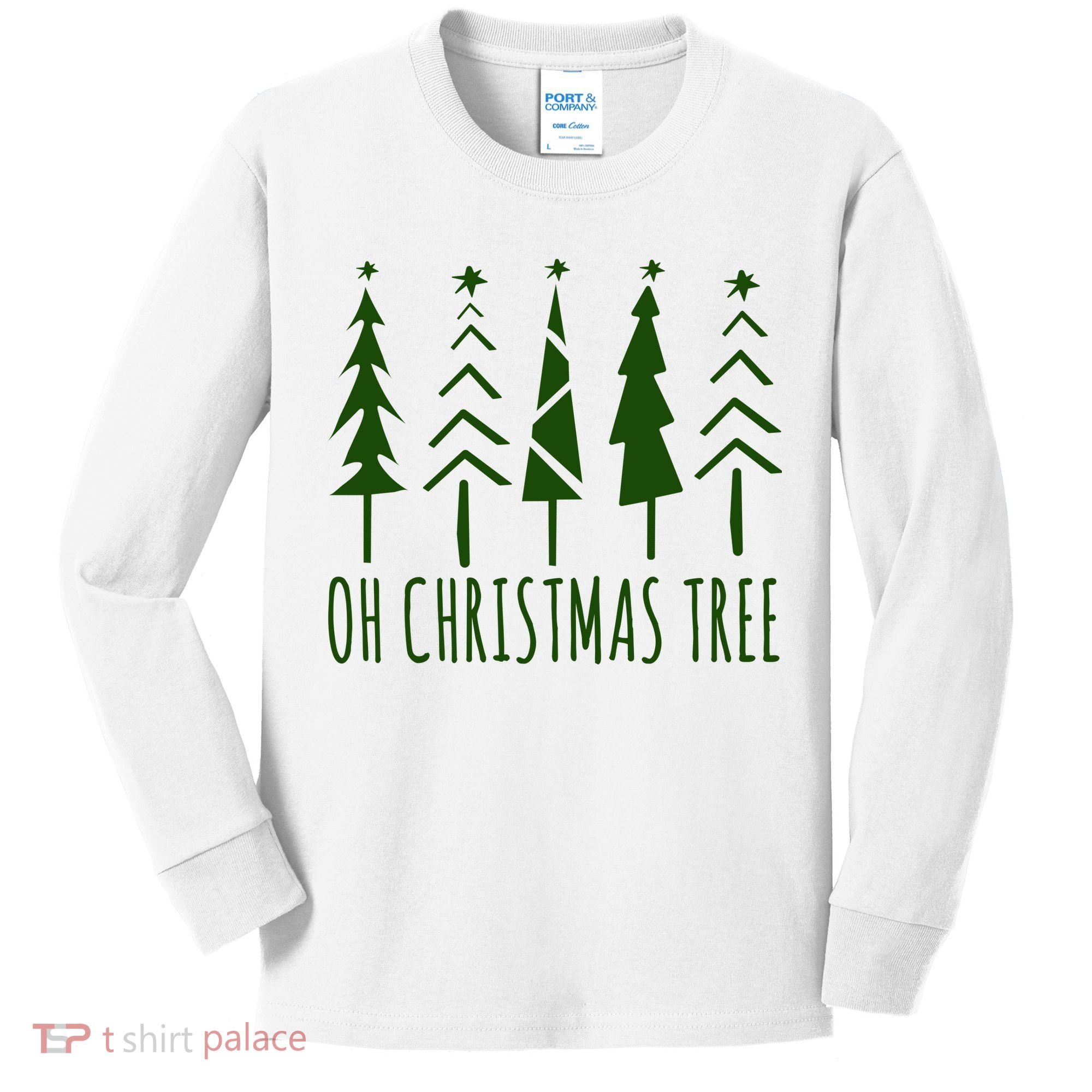 Oh Christmas Tree Festive Holiday Kids Long Sleeve Shirt