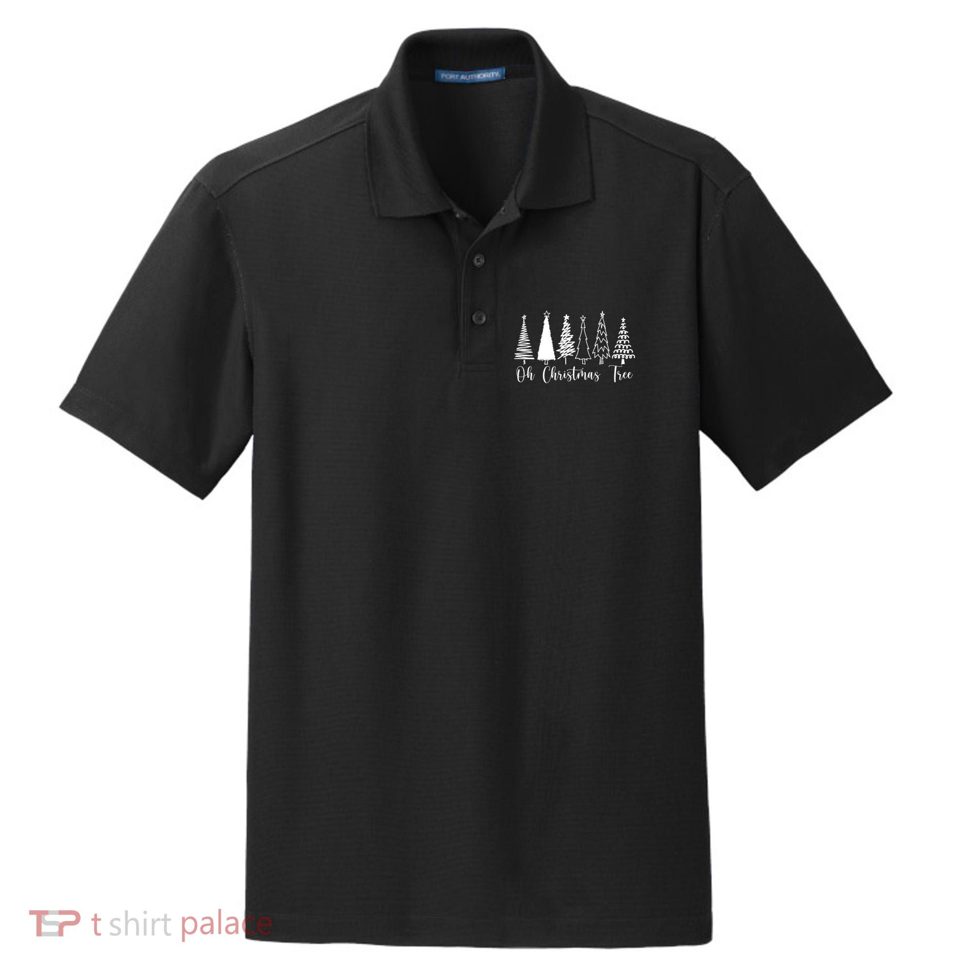 Oh Christmas Tree Holiday Dry Zone Grid Polo
