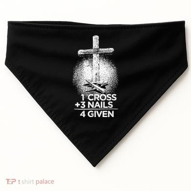 One Cross Three Nails Forgiven Cross Christian Faith USA-Made Doggie Bandana