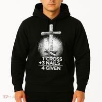 One Cross Three Nails Forgiven Cross Christian Faith Hoodie thumb 2