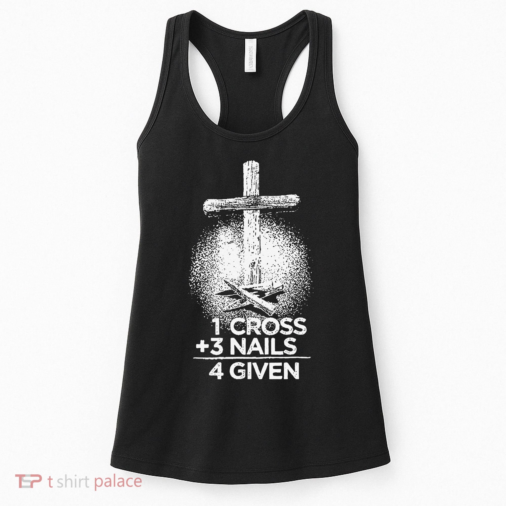 One Cross Three Nails Forgiven Cross Christian Faith Women's Tank Top