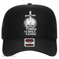 One Cross Three Nails Forgiven Cross Christian Faith Hat thumb 0