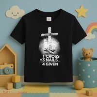 One Cross Three Nails Forgiven Cross Christian Faith Toddler T-Shirt thumb 3