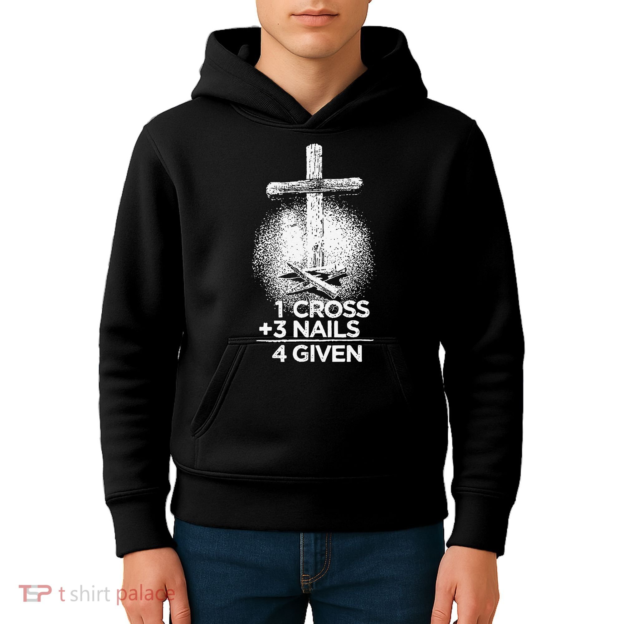 One Cross Three Nails Forgiven Cross Christian Faith Kids Hoodie
