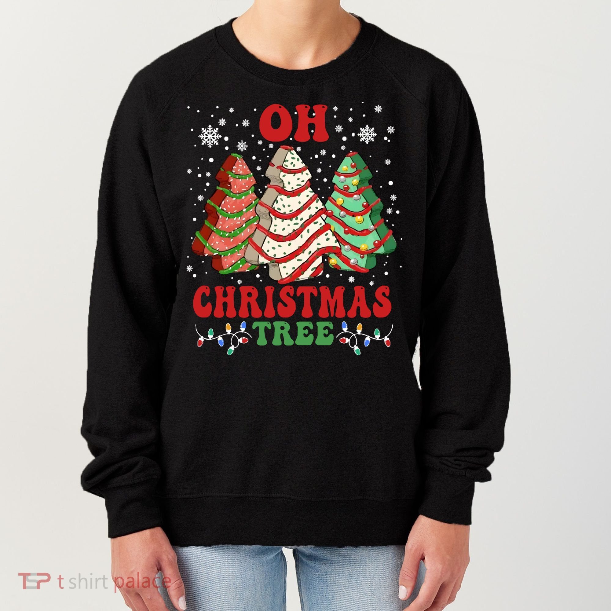 Oh Christmas Tree Cakes Debbie Funny Christmas Women's Sweatshirt