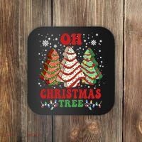 Oh Christmas Tree Cakes Debbie Funny Christmas Coaster thumb 0
