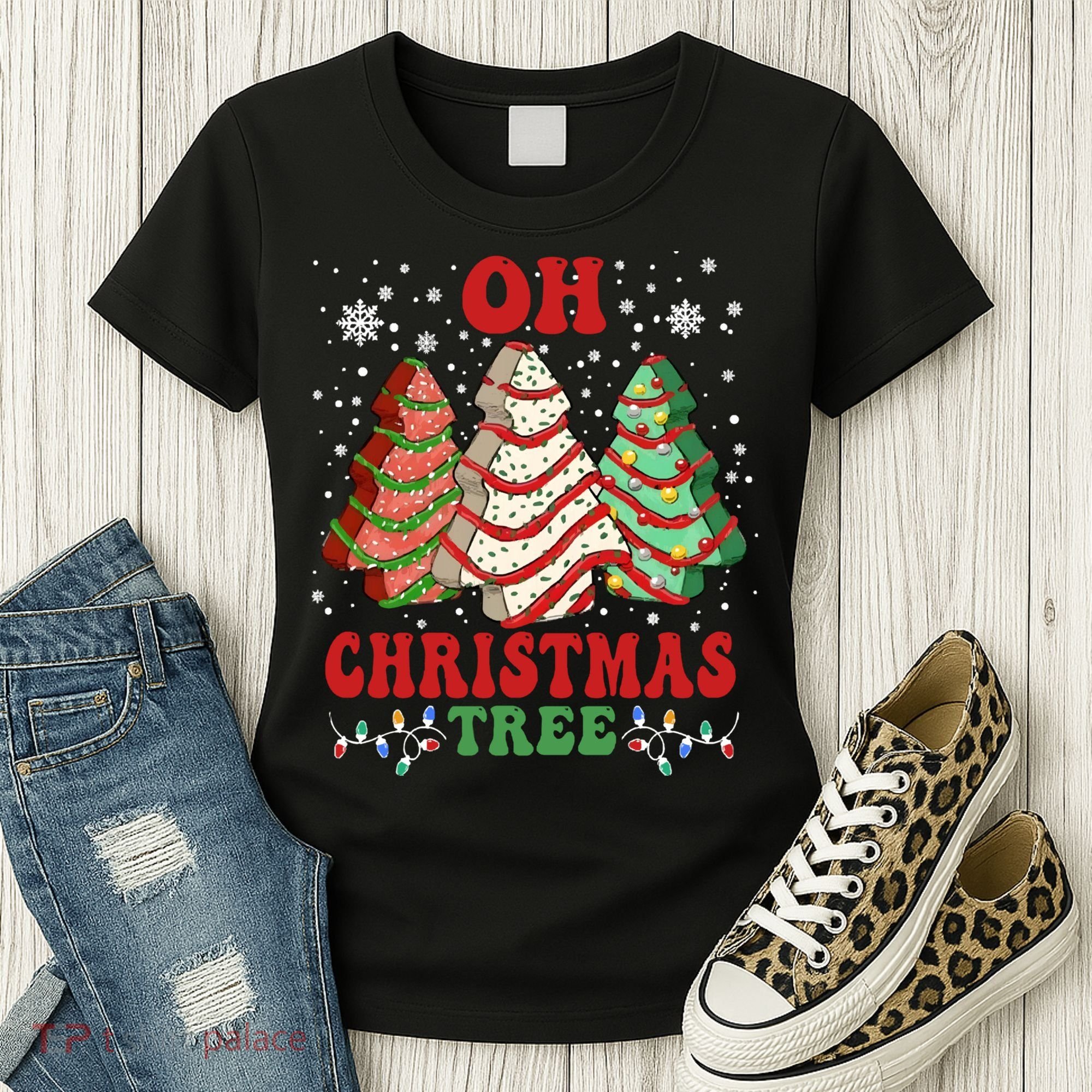 Oh Christmas Tree Cakes Debbie Funny Christmas Women's T-Shirt