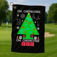 Oh Chemist Tree Chemistree Funny Science Chemistry Christmas Gift Golf Towel thumb 1