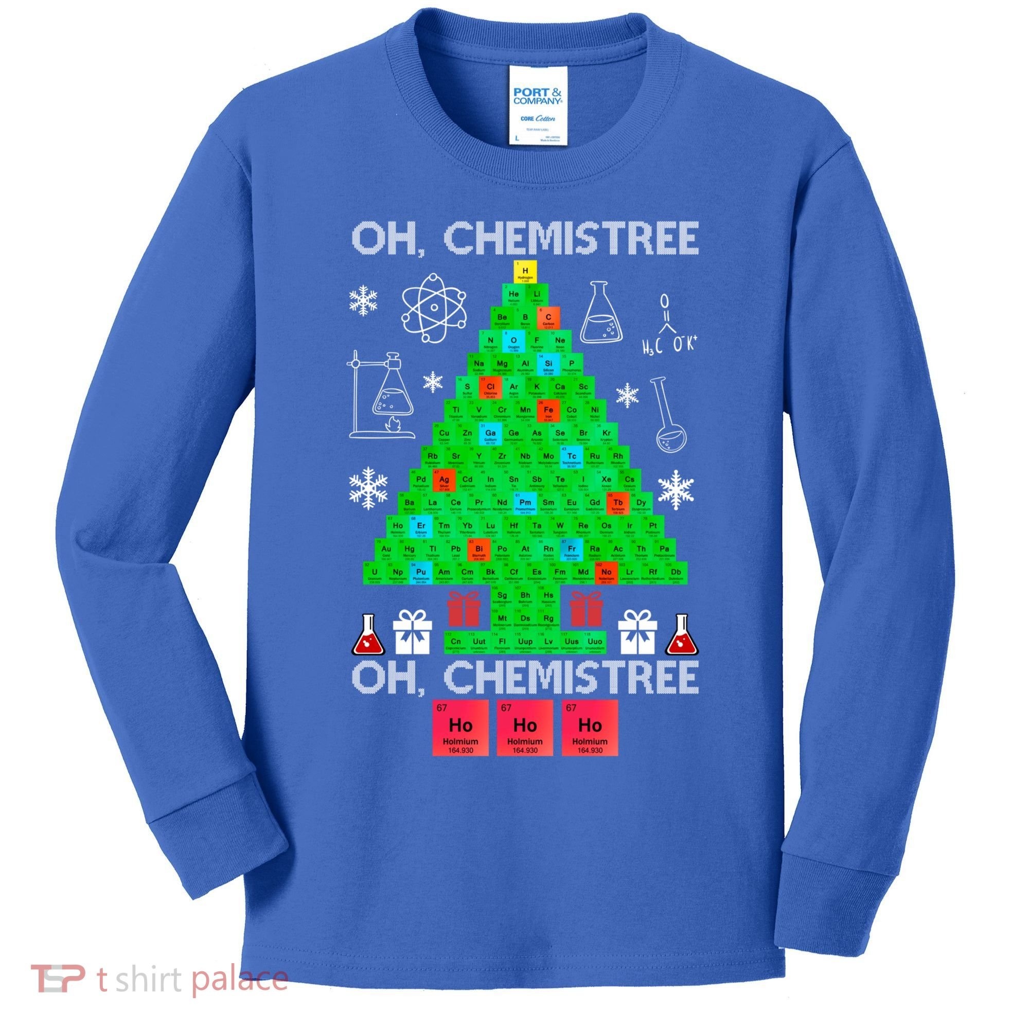 Oh Chemist Tree Chemistree Funny Science Chemistry Christmas Gift Kids Long Sleeve Shirt