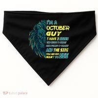 October Birthday Guy Has 3 Sides Sweet Funny Crazy  USA-Made Doggie Bandana thumb 0