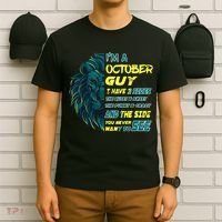 October Birthday Guy Has 3 Sides Sweet Funny Crazy  T-Shirt thumb 6
