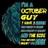 October Birthday Guy Has 3 Sides Sweet Funny Crazy  Ornament thumb 1