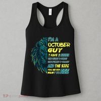 October Birthday Guy Has 3 Sides Sweet Funny Crazy  Women's Tank Top thumb 3