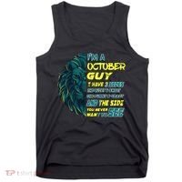 October Birthday Guy Has 3 Sides Sweet Funny Crazy  Tank Top thumb 0