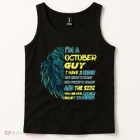 October Birthday Guy Has 3 Sides Sweet Funny Crazy  Tank Top thumb 2