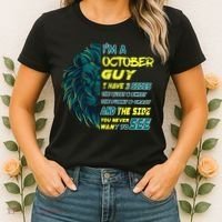 October Birthday Guy Has 3 Sides Sweet Funny Crazy  Women's T-Shirt thumb 2