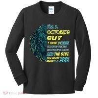 October Birthday Guy Has 3 Sides Sweet Funny Crazy  Kids Long Sleeve Shirt thumb 0
