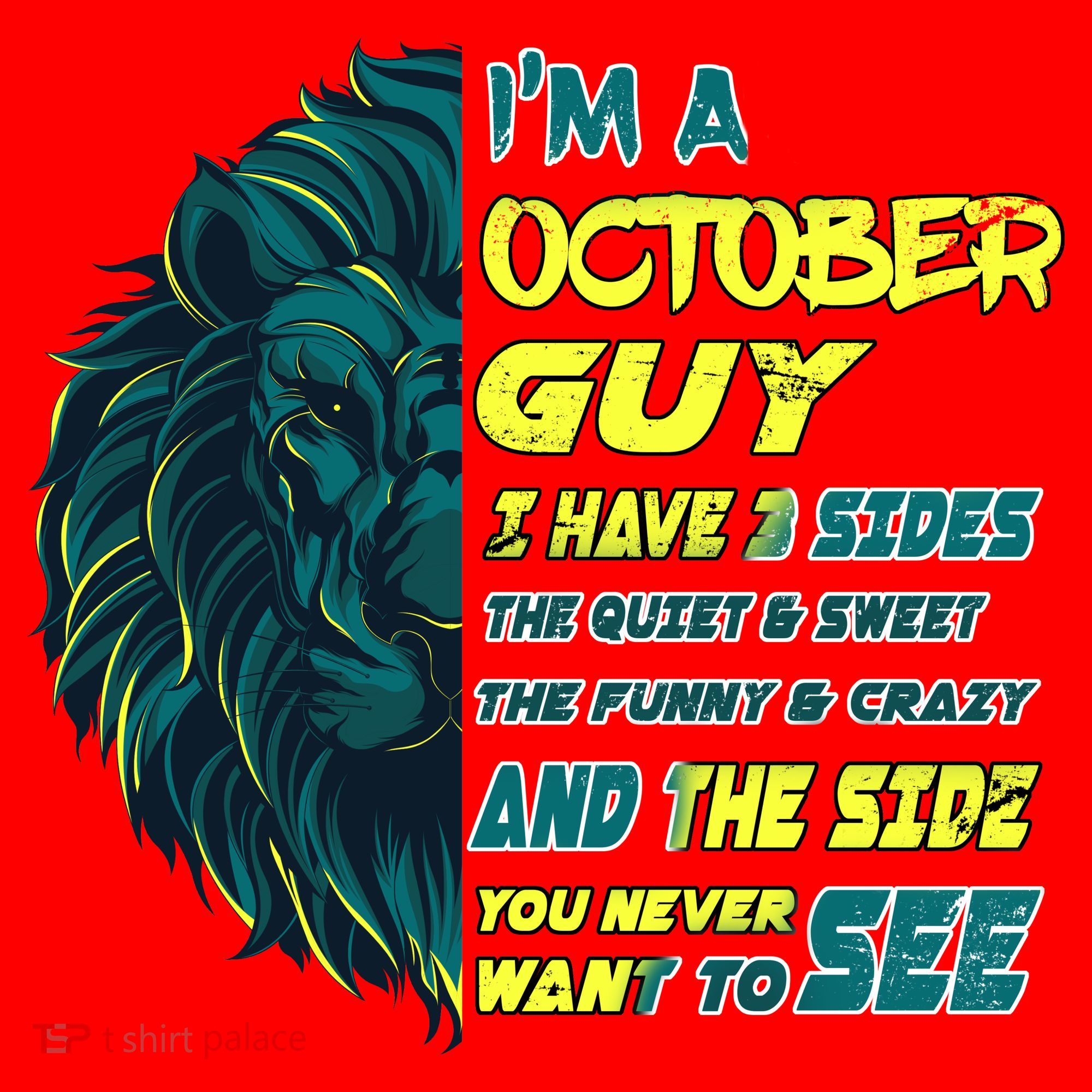October Birthday Guy Has 3 Sides Sweet Funny Crazy  Santa Hat