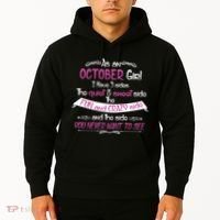 October Girl Sweet But Crazy Funny Birthday Hoodie thumb 2