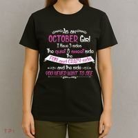 October Girl Sweet But Crazy Funny Birthday T-Shirt thumb 4