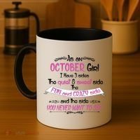 October Girl Sweet But Crazy Funny Birthday Coffee Mug thumb 4