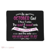 October Girl Sweet But Crazy Funny Birthday Mousepad thumb 0