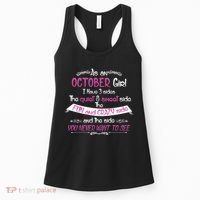 October Girl Sweet But Crazy Funny Birthday Women's Tank Top thumb 0