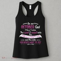 October Girl Sweet But Crazy Funny Birthday Women's Tank Top thumb 3