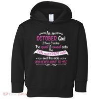 October Girl Sweet But Crazy Funny Birthday Toddler Hoodie thumb 0