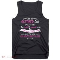 October Girl Sweet But Crazy Funny Birthday Tank Top thumb 0