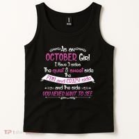 October Girl Sweet But Crazy Funny Birthday Tank Top thumb 2