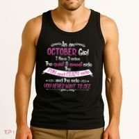October Girl Sweet But Crazy Funny Birthday Tank Top thumb 3