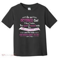 October Girl Sweet But Crazy Funny Birthday Toddler T-Shirt thumb 0
