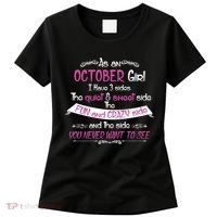October Girl Sweet But Crazy Funny Birthday Women's T-Shirt thumb 0