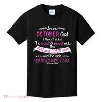 October Girl Sweet But Crazy Funny Birthday Kids T-Shirt thumb 0