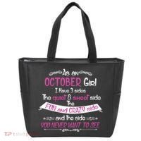 October Girl Sweet But Crazy Funny Birthday Tote Bag thumb 0