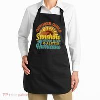 October Girls Are Sunshine Mixed With A Little Hurricane Sunflower Birthday Apron thumb 2