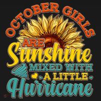 October Girls Are Sunshine Mixed With A Little Hurricane Sunflower Birthday Ornament thumb 1