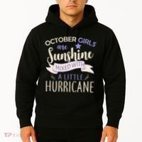 October Girls Are Sunshine Mixed With Hurricane Hoodie thumb 2