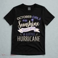 October Girls Are Sunshine Mixed With Hurricane T-Shirt thumb 5