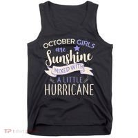 October Girls Are Sunshine Mixed With Hurricane Tank Top thumb 0