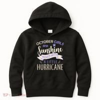 October Girls Are Sunshine Mixed With Hurricane Kids Hoodie thumb 0