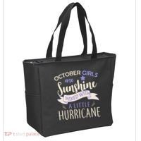 October Girls Are Sunshine Mixed With Hurricane Tote Bag thumb 2