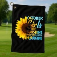 October Girls Sunflower Golf Towel thumb 1