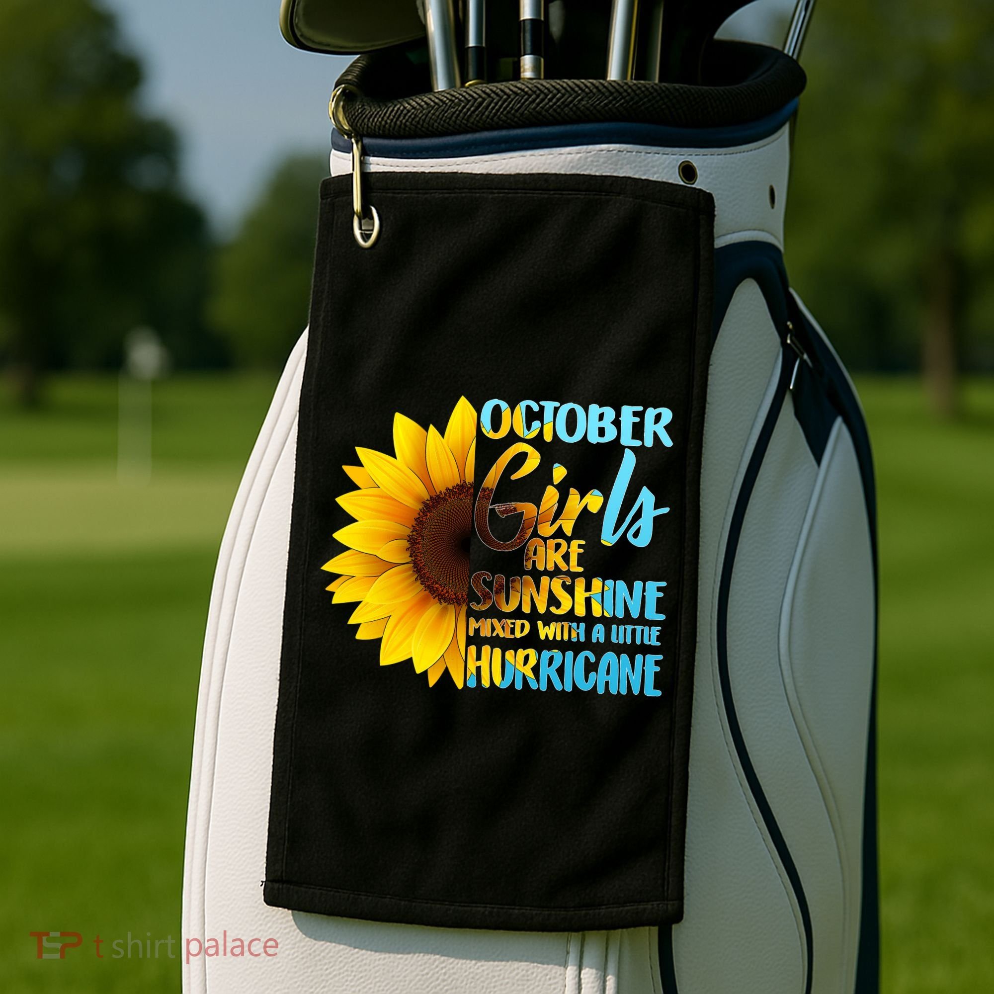 October Girls Sunflower Golf Towel
