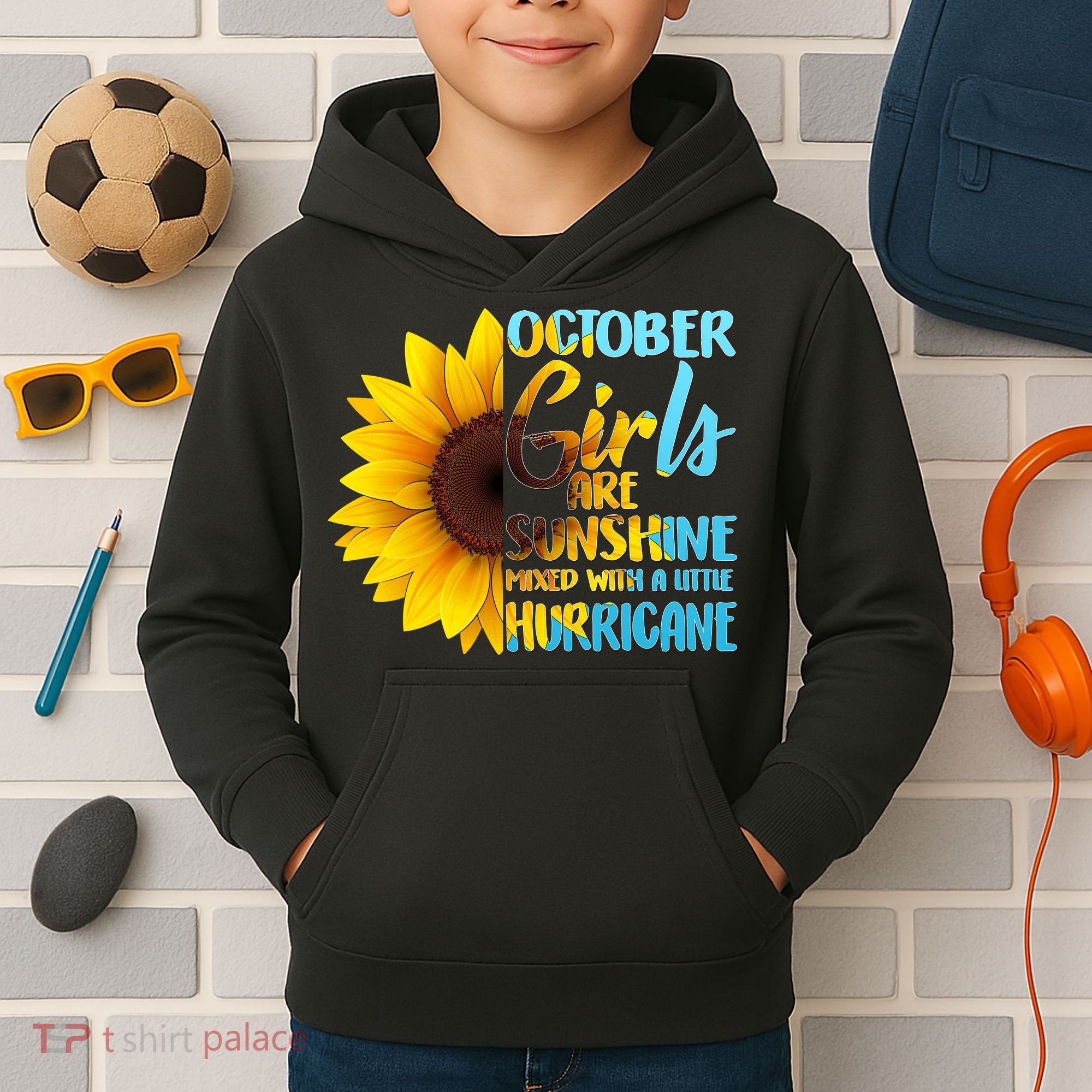 October Girls Sunflower Kids Hoodie