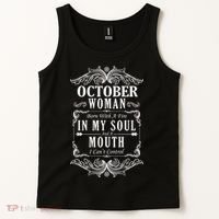 October Woman Funny Birthday Tank Top thumb 2