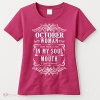 October Woman Funny Birthday Women's T-Shirt thumb 0